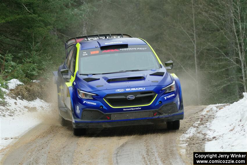 Travis Pastrana / Rhianon Gelsomino Subaru WRX ARA24 on SS7, Hunters-McCormick Lake I.