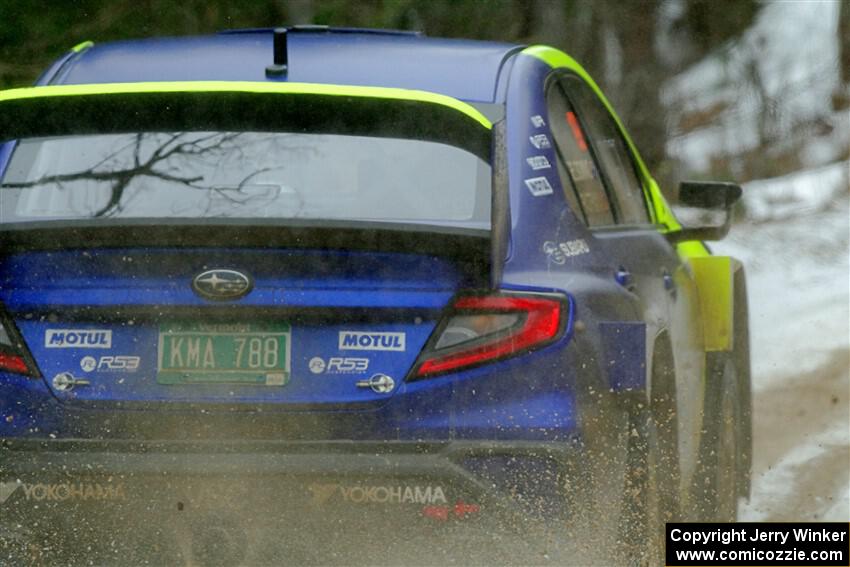 Travis Pastrana / Rhianon Gelsomino Subaru WRX ARA24 on SS7, Hunters-McCormick Lake I.