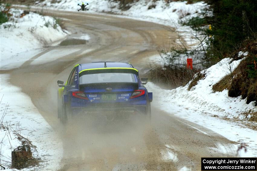 Travis Pastrana / Rhianon Gelsomino Subaru WRX ARA24 on SS7, Hunters-McCormick Lake I.