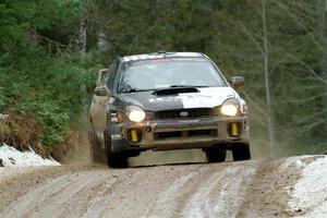 John Farrow / Michael Farrow Subaru WRX on SS7, Hunters-McCormick Lake I.