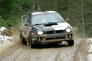 John Farrow / Michael Farrow Subaru WRX on SS7, Hunters-McCormick Lake I.