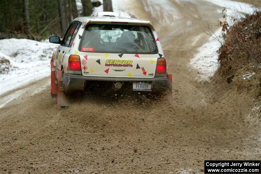 Tayler Hoevenaar / Steven Stewart Subaru Forester on SS7, Hunters-McCormick Lake I.