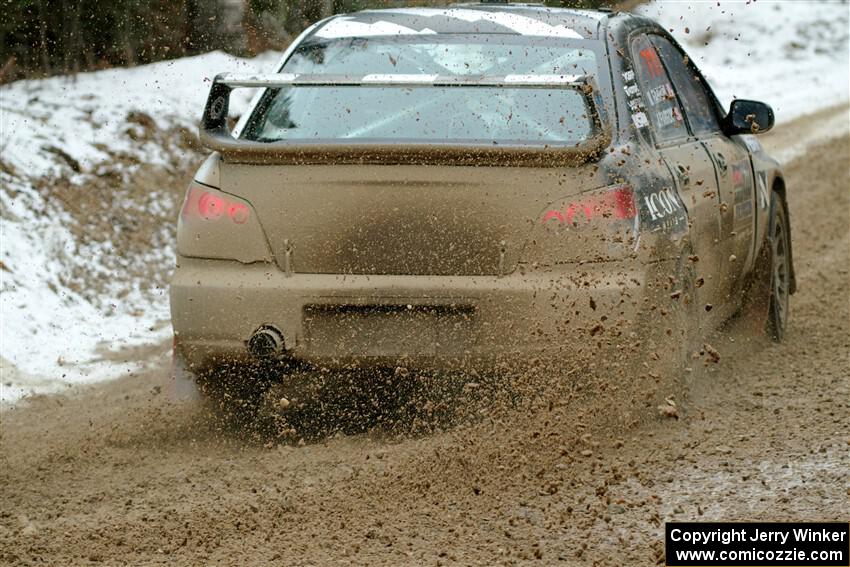 John Farrow / Michael Farrow Subaru WRX on SS7, Hunters-McCormick Lake I.