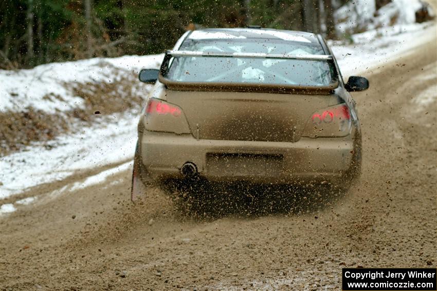 John Farrow / Michael Farrow Subaru WRX on SS7, Hunters-McCormick Lake I.