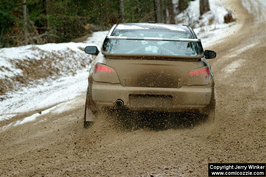 John Farrow / Michael Farrow Subaru WRX on SS7, Hunters-McCormick Lake I.