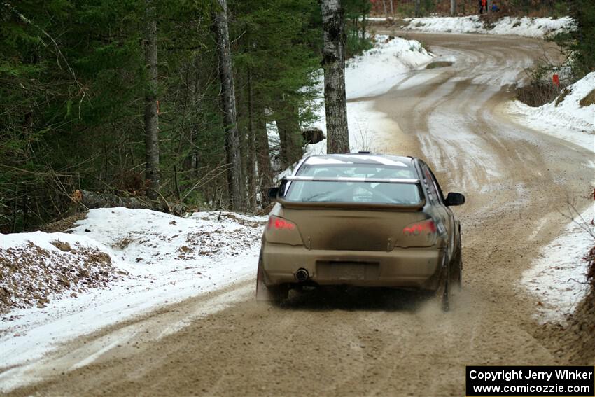 John Farrow / Michael Farrow Subaru WRX on SS7, Hunters-McCormick Lake I.