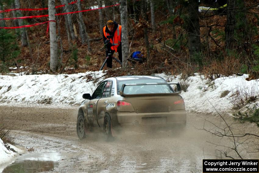 John Farrow / Michael Farrow Subaru WRX on SS7, Hunters-McCormick Lake I.