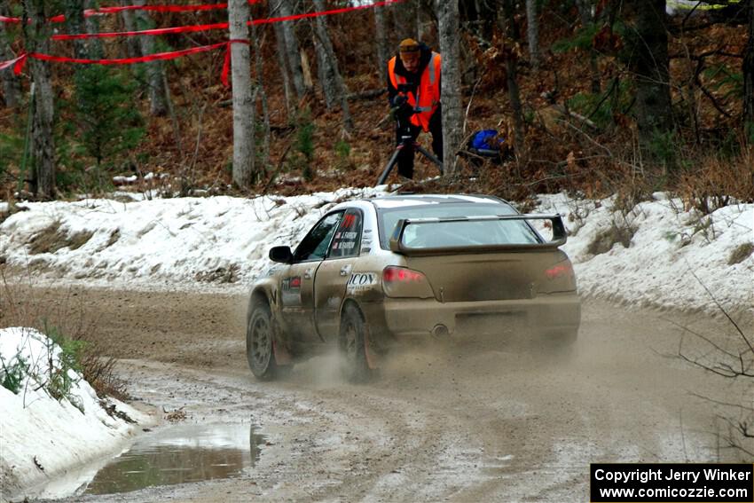 John Farrow / Michael Farrow Subaru WRX on SS7, Hunters-McCormick Lake I.