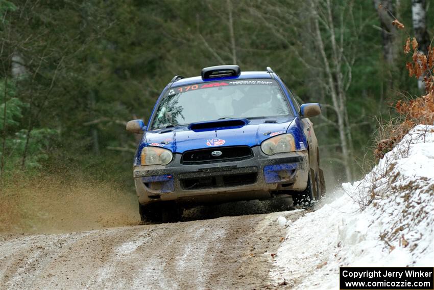 Nick Balzer / Jon Schrage Subaru WRX Wagon on SS7, Hunters-McCormick Lake I.