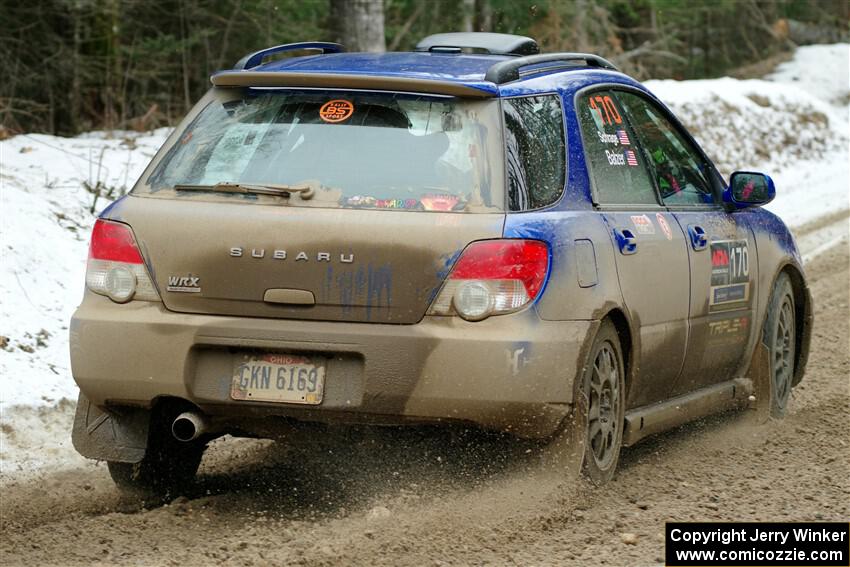 Nick Balzer / Jon Schrage Subaru WRX Wagon on SS7, Hunters-McCormick Lake I.