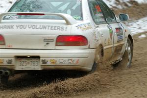 Andrew Williamson / Julia Stewart Subaru Impreza on SS7, Hunters-McCormick Lake I.