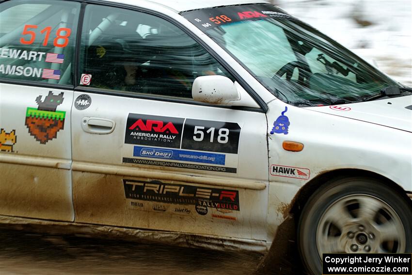 Andrew Williamson / Julia Stewart Subaru Impreza on SS7, Hunters-McCormick Lake I.