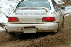 Andrew Williamson / Julia Stewart Subaru Impreza on SS7, Hunters-McCormick Lake I.