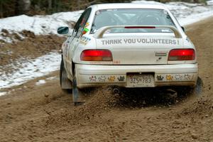 Andrew Williamson / Julia Stewart Subaru Impreza on SS7, Hunters-McCormick Lake I.