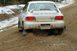 Andrew Williamson / Julia Stewart Subaru Impreza on SS7, Hunters-McCormick Lake I.