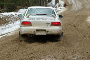 Andrew Williamson / Julia Stewart Subaru Impreza on SS7, Hunters-McCormick Lake I.