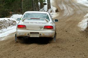 Andrew Williamson / Julia Stewart Subaru Impreza on SS7, Hunters-McCormick Lake I.