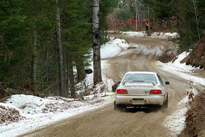 Andrew Williamson / Julia Stewart Subaru Impreza on SS7, Hunters-McCormick Lake I.