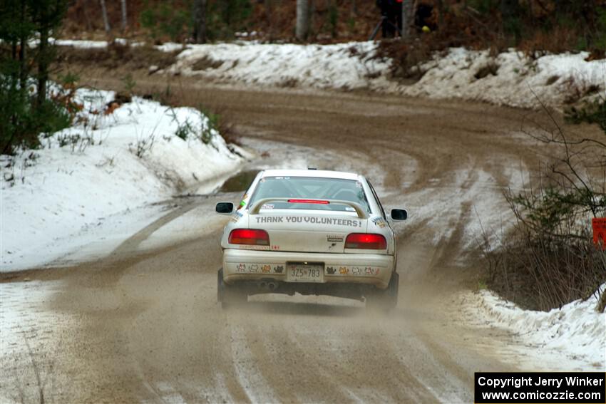 Andrew Williamson / Julia Stewart Subaru Impreza on SS7, Hunters-McCormick Lake I.