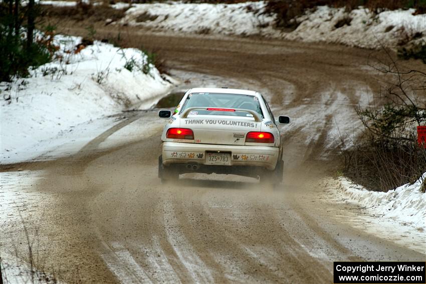 Andrew Williamson / Julia Stewart Subaru Impreza on SS7, Hunters-McCormick Lake I.