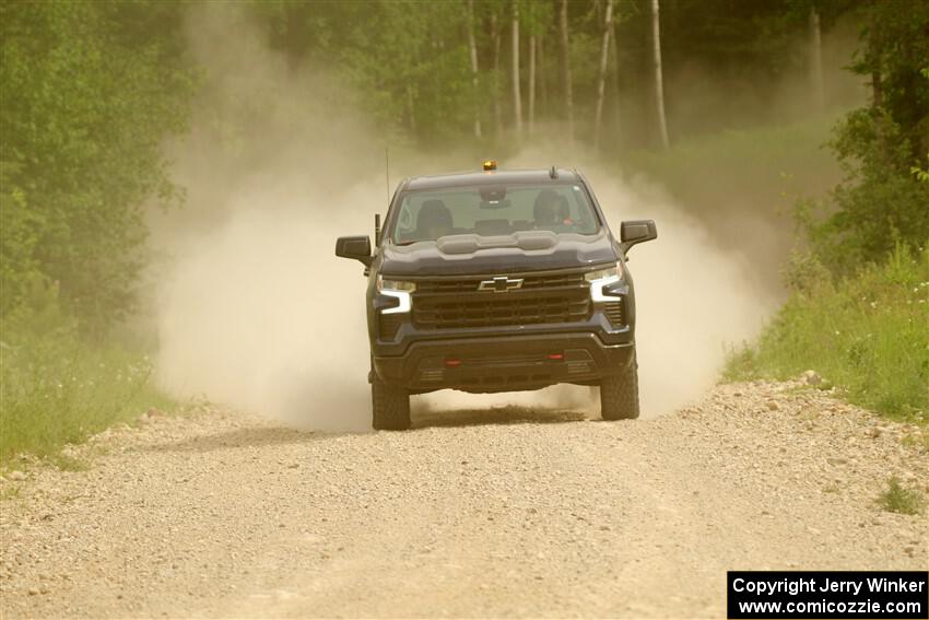 A Chevy Silverado pickup sweeps SS4, Hollow Woodtick.