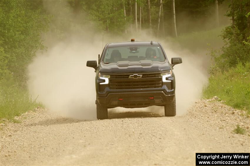 A Chevy Silverado pickup sweeps SS4, Hollow Woodtick.