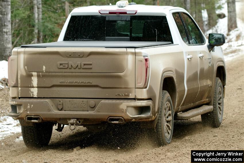 A GMC Sierra pickup sweeps SS7, Hunters-McCormick Lake I.