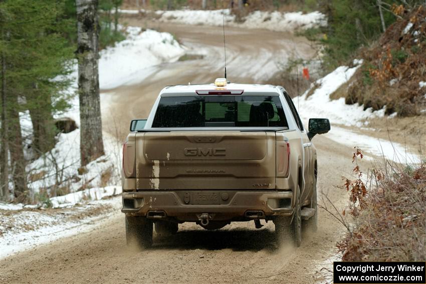 A GMC Sierra pickup sweeps SS7, Hunters-McCormick Lake I.