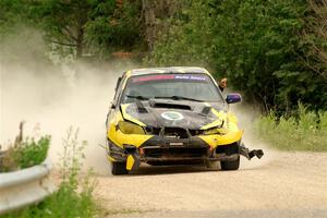 Colin Schulz / Jason Hack Subaru WRX STi limps through SS6, Camp 3 South, after rolling.