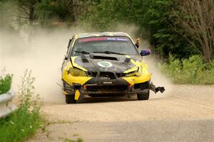 Colin Schulz / Jason Hack Subaru WRX STi limps through SS6, Camp 3 South, after rolling.