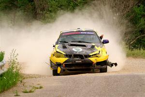 Colin Schulz / Jason Hack Subaru WRX STi limps through SS6, Camp 3 South, after rolling.