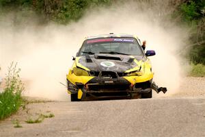 Colin Schulz / Jason Hack Subaru WRX STi limps through SS6, Camp 3 South, after rolling.