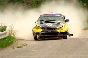 Colin Schulz / Jason Hack Subaru WRX STi limps through SS6, Camp 3 South, after rolling.