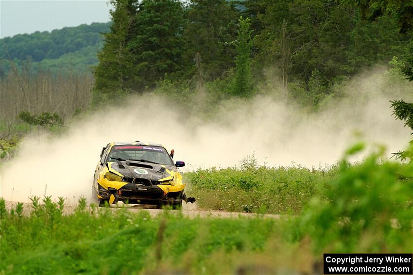 Colin Schulz / Jason Hack Subaru WRX STi limps through SS6, Camp 3 South, after rolling.