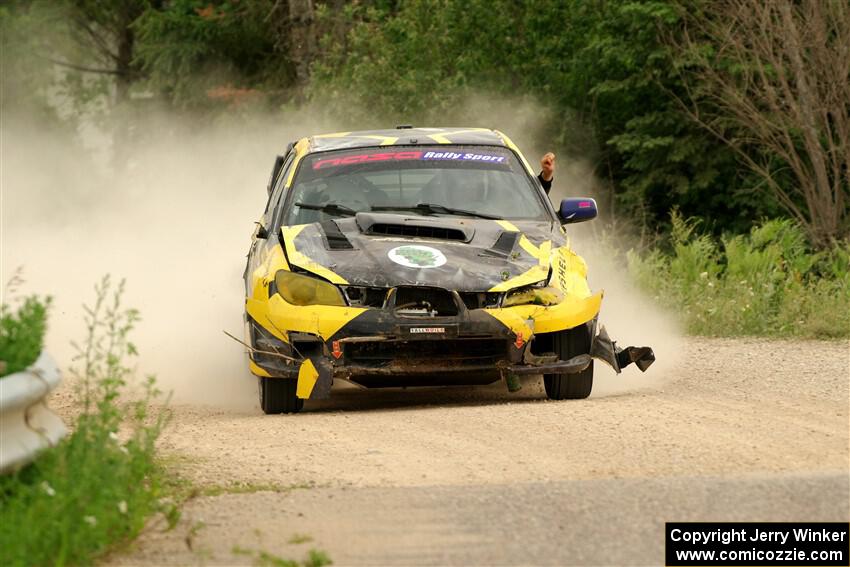 Colin Schulz / Jason Hack Subaru WRX STi limps through SS6, Camp 3 South, after rolling.