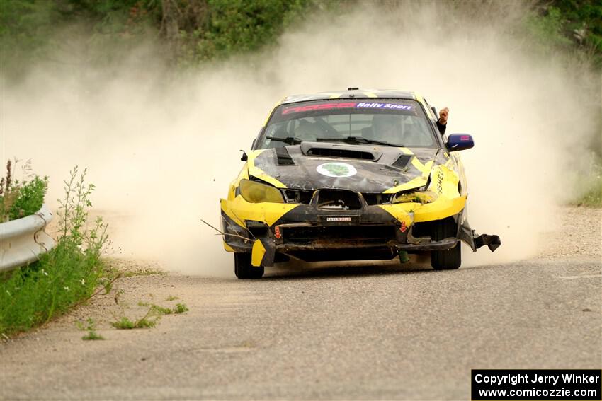 Colin Schulz / Jason Hack Subaru WRX STi limps through SS6, Camp 3 South, after rolling.