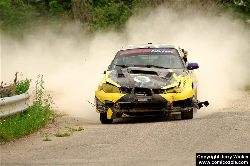 Colin Schulz / Jason Hack Subaru WRX STi limps through SS6, Camp 3 South, after rolling.