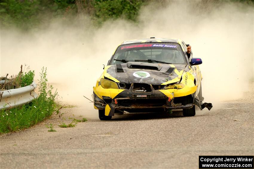 Colin Schulz / Jason Hack Subaru WRX STi limps through SS6, Camp 3 South, after rolling.