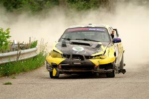 Colin Schulz / Jason Hack Subaru WRX STi limps through SS6, Camp 3 South, after rolling.