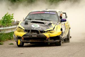 Colin Schulz / Jason Hack Subaru WRX STi limps through SS6, Camp 3 South, after rolling.