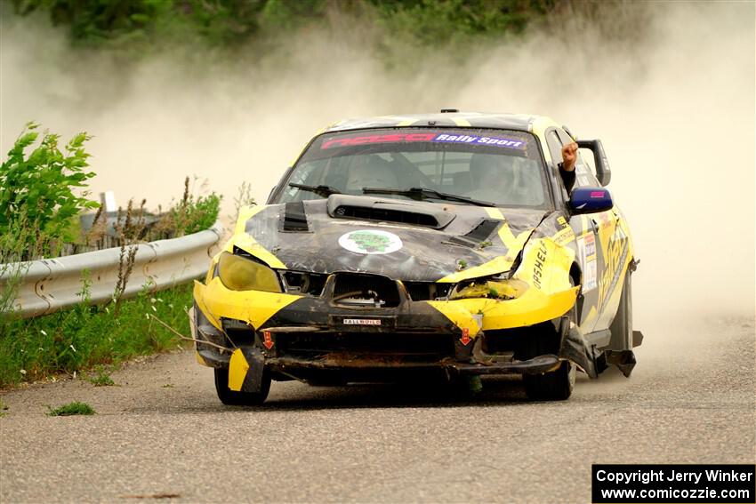 Colin Schulz / Jason Hack Subaru WRX STi limps through SS6, Camp 3 South, after rolling.