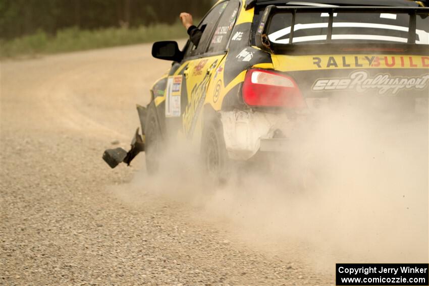 Colin Schulz / Jason Hack Subaru WRX STi limps through SS6, Camp 3 South, after rolling.