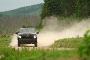 A Chevy Silverado pickup sweeps SS6, Camp 3 South.