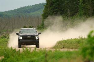 A Chevy Silverado pickup sweeps SS6, Camp 3 South.