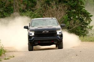 A Chevy Silverado pickup sweeps SS6, Camp 3 South.