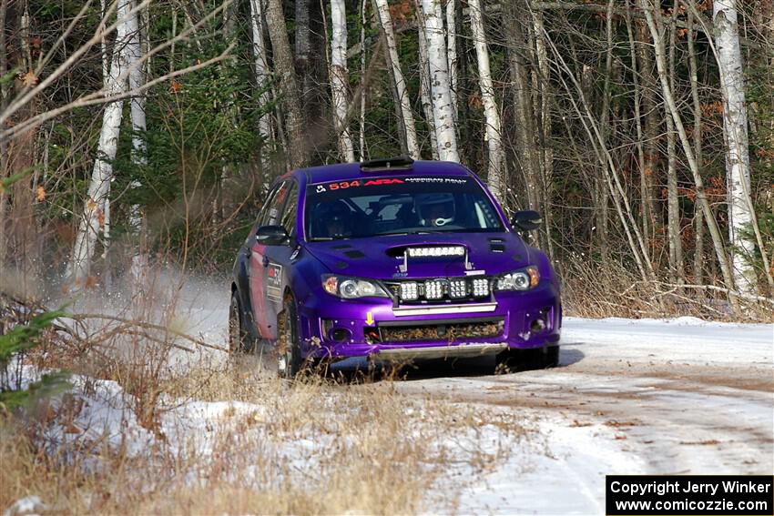 Silas Himes / Aleut Hatfield Subaru WRX STi on SS1, Nemadji Trail East.