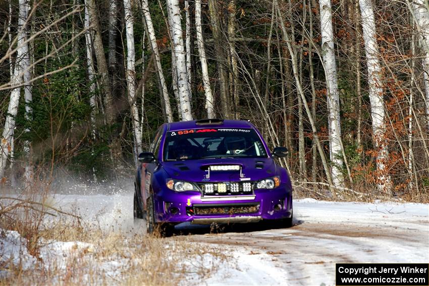 Silas Himes / Aleut Hatfield Subaru WRX STi on SS1, Nemadji Trail East.