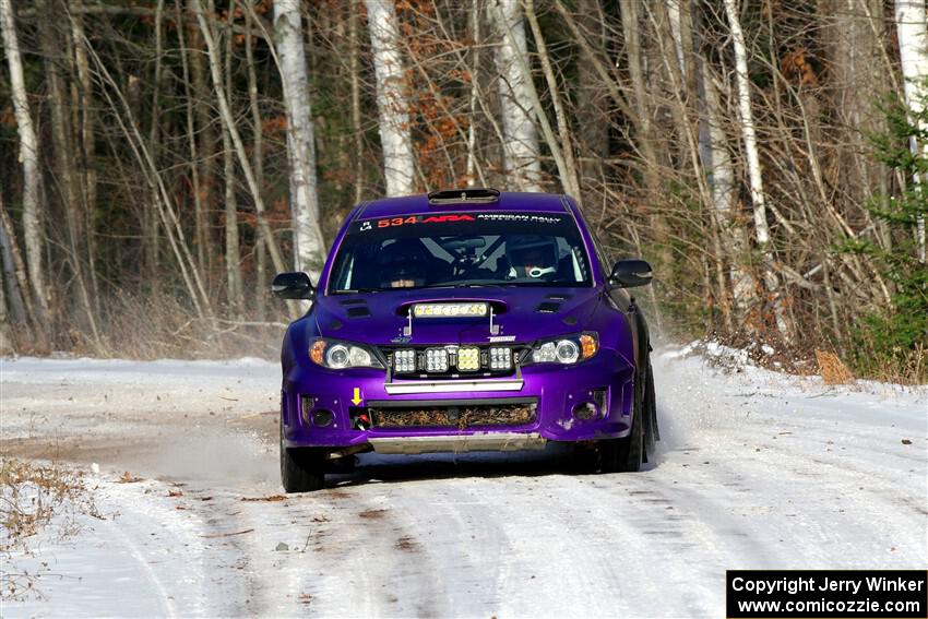 Silas Himes / Aleut Hatfield Subaru WRX STi on SS1, Nemadji Trail East.