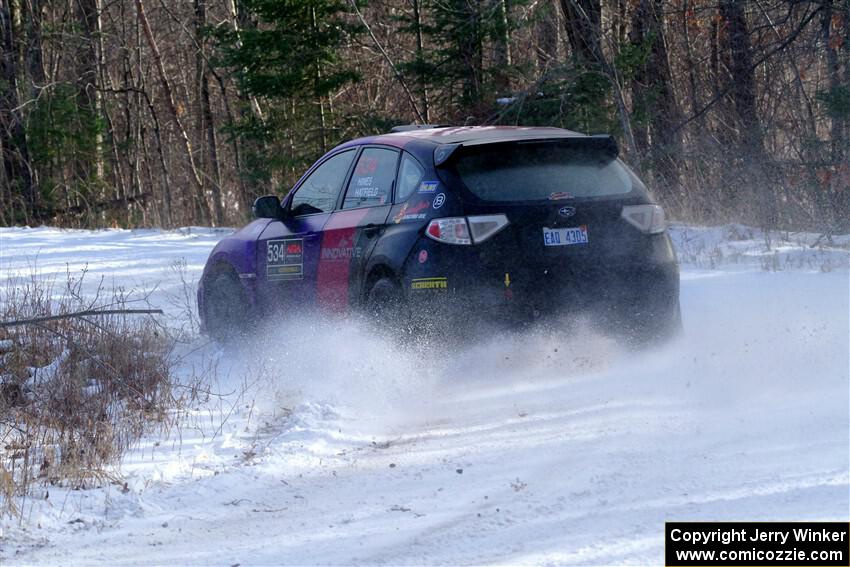 Silas Himes / Aleut Hatfield Subaru WRX STi on SS1, Nemadji Trail East.