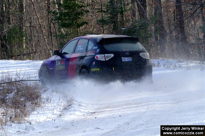 Silas Himes / Aleut Hatfield Subaru WRX STi on SS1, Nemadji Trail East.